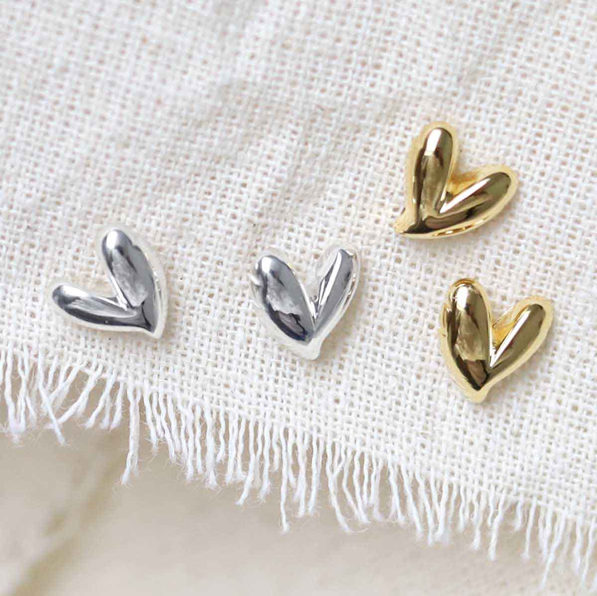18k Gold Plated Love Heart Studs
