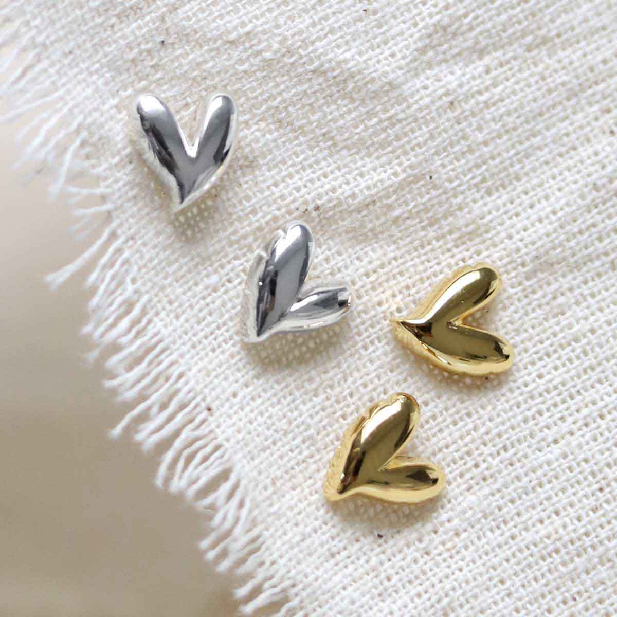 18k Gold Plated Love Heart Studs