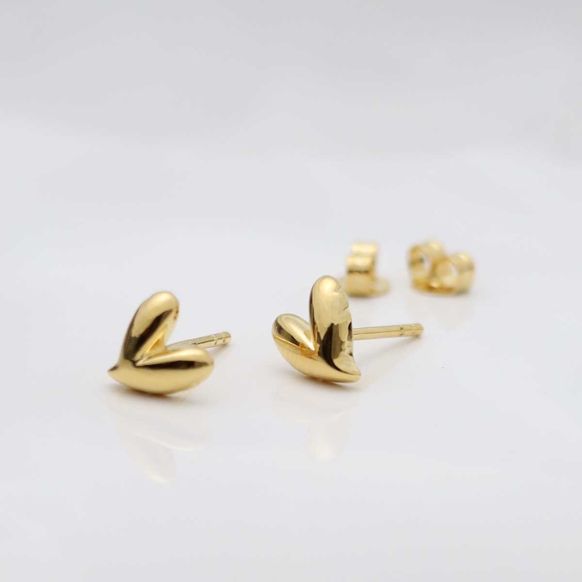 18k Gold Plated Love Heart Studs