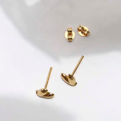 ML722B_18k Gold Plated Brass Love Heart Studs_7
