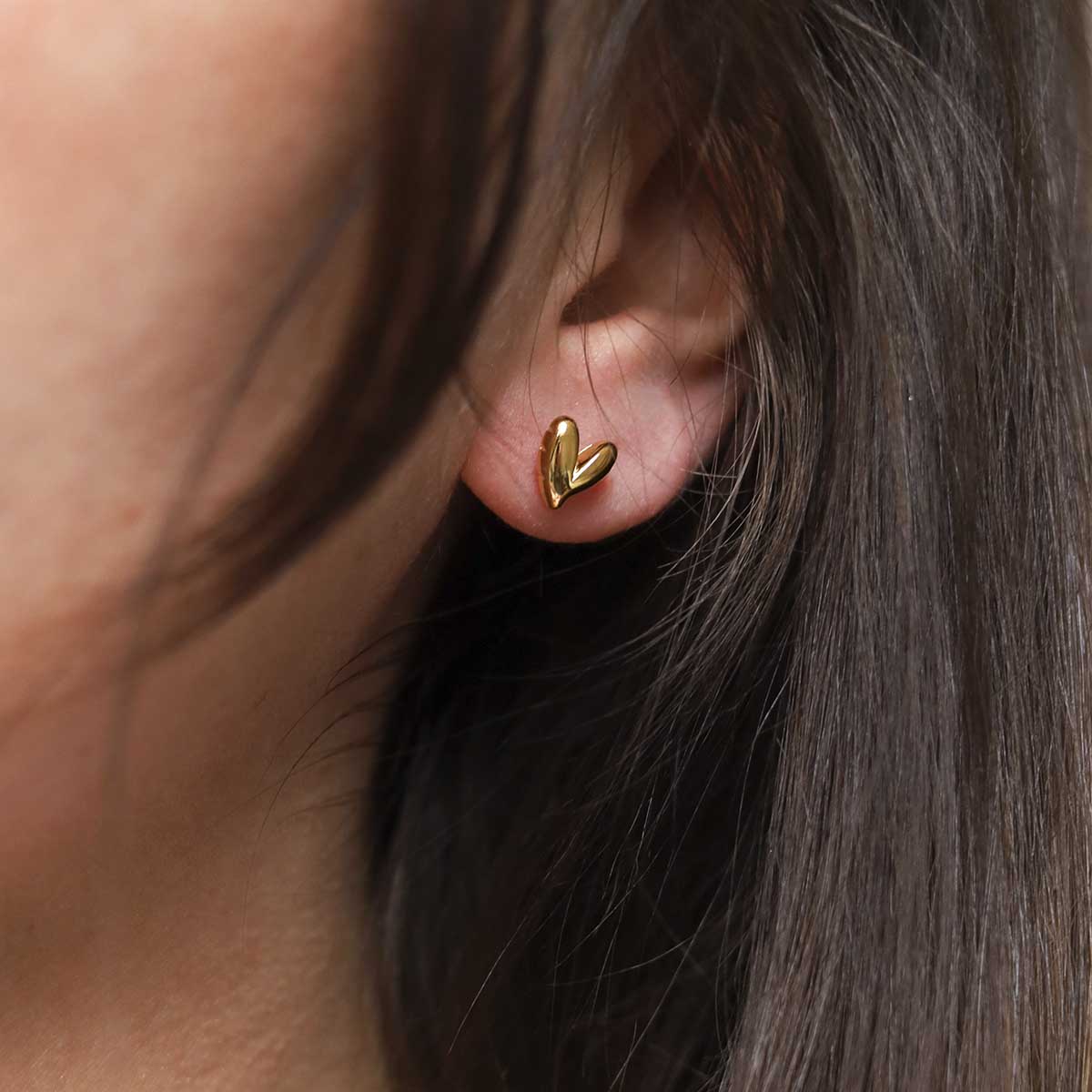 18k Gold Plated Love Heart Studs