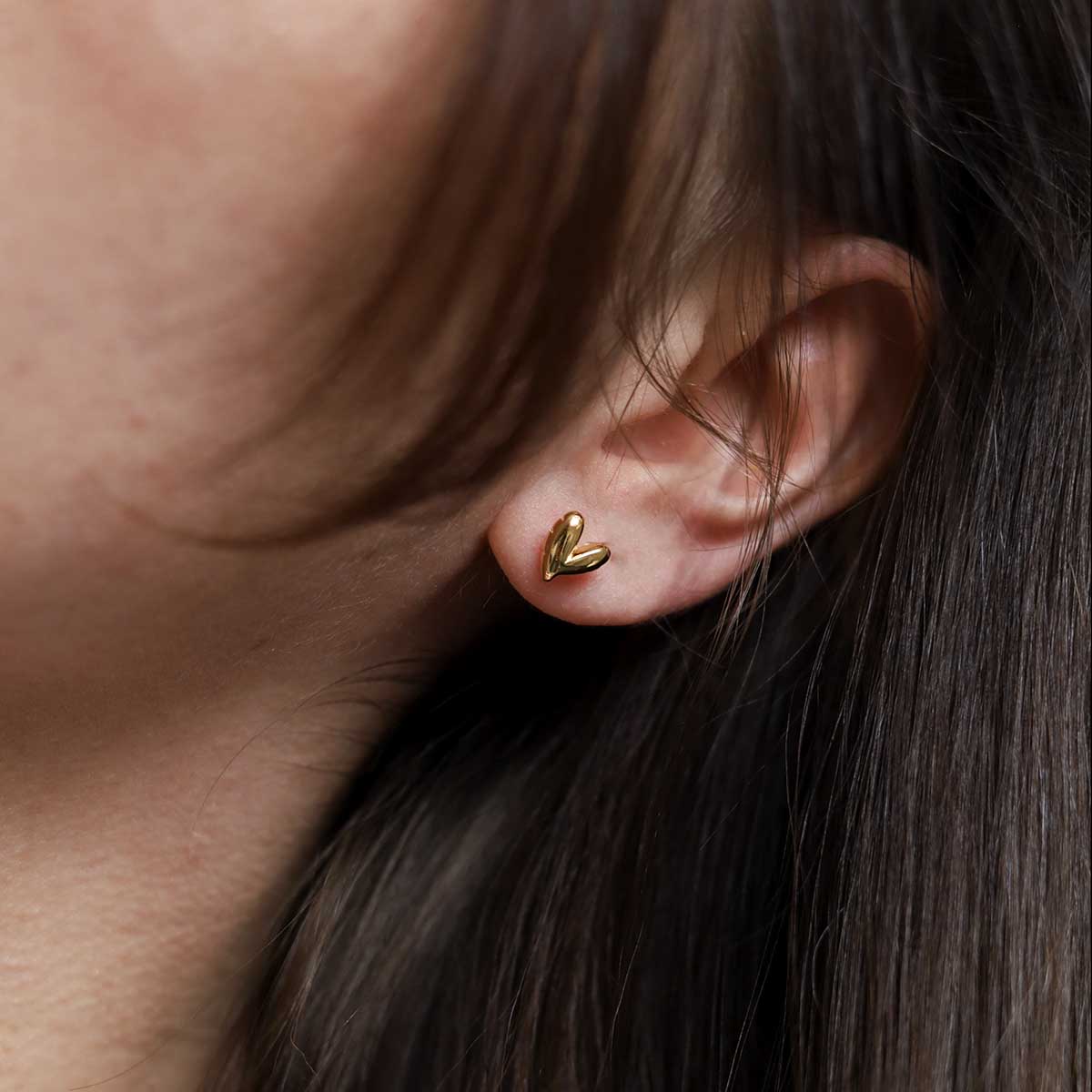 18k Gold Plated Love Heart Studs