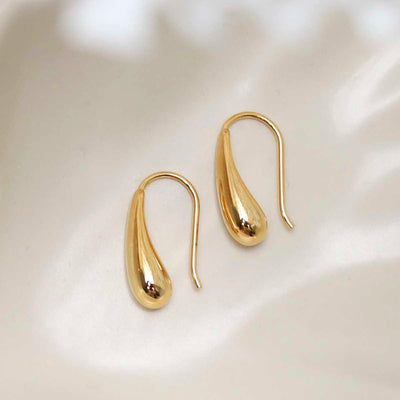 ML894B_18k Gold Plated Brass Small Liquid Drop Earrings_4