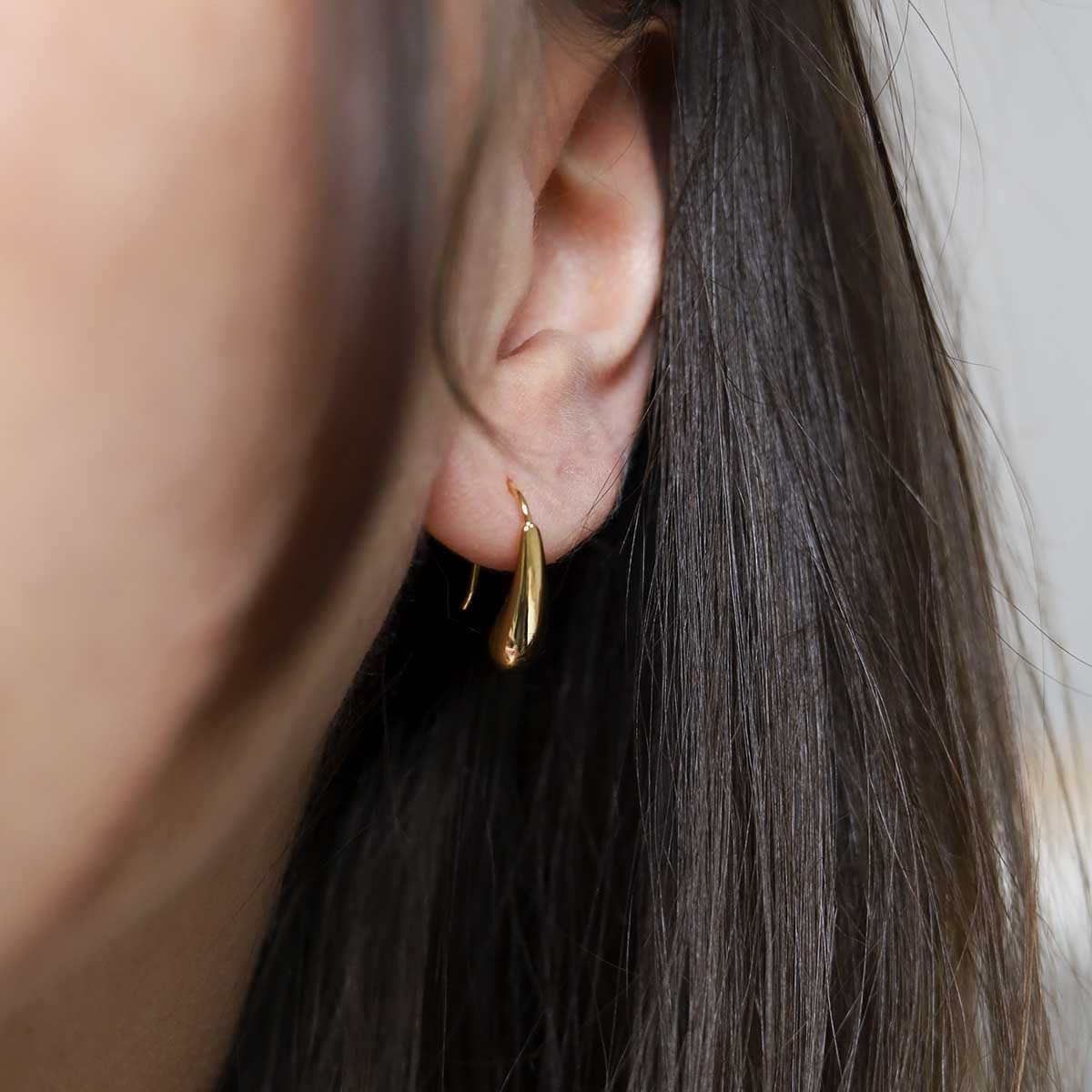 18k Gold Plated Small Liquid Drop Earrings