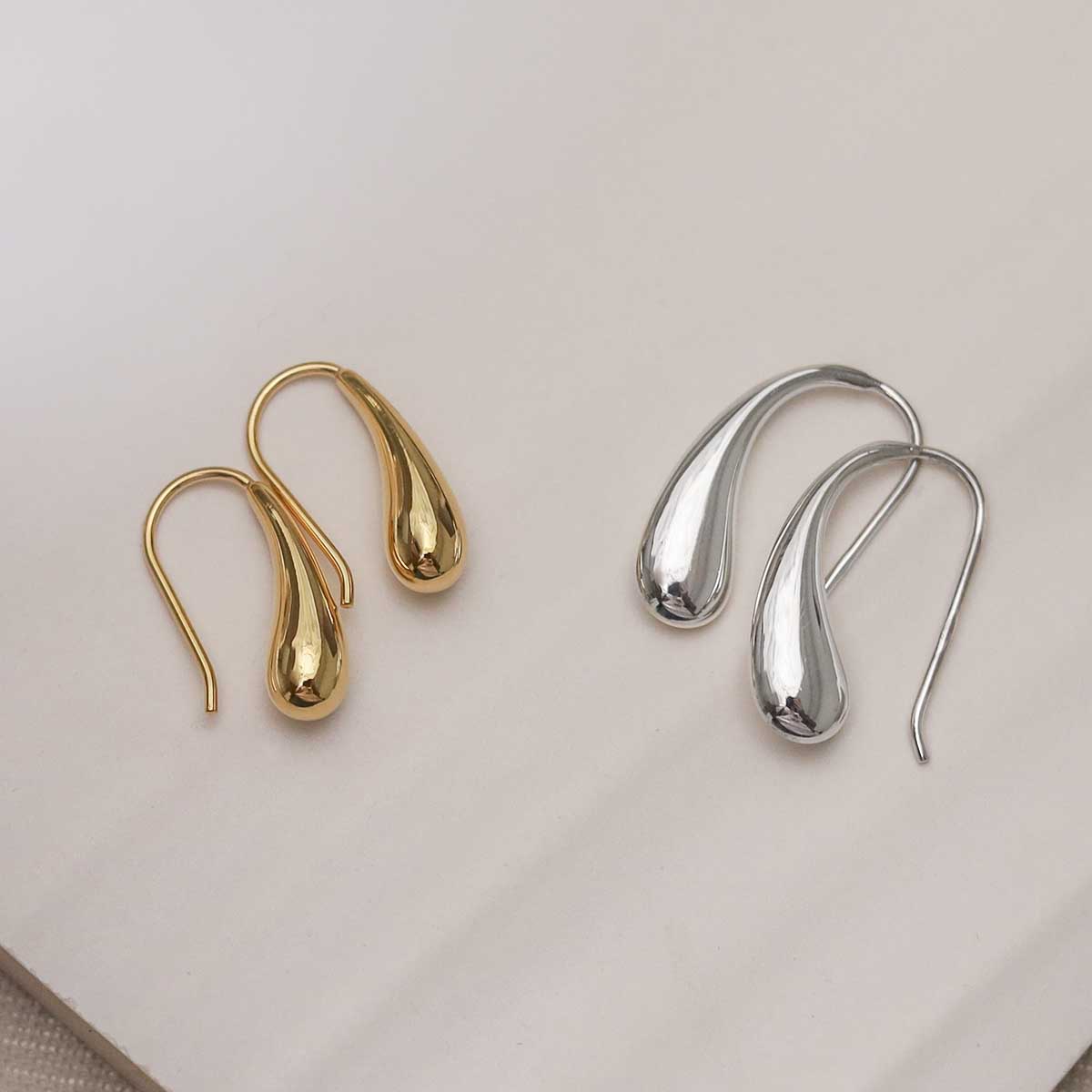 18k Gold Plated Small Liquid Drop Earrings