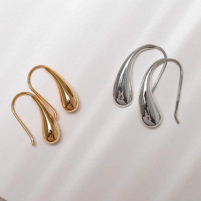 ML894B_18k Gold Plated Brass Small Liquid Drop Earrings_1