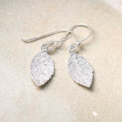 MF469E_Sterling Silver Mint Leaf Dangly Earrings_3 copy