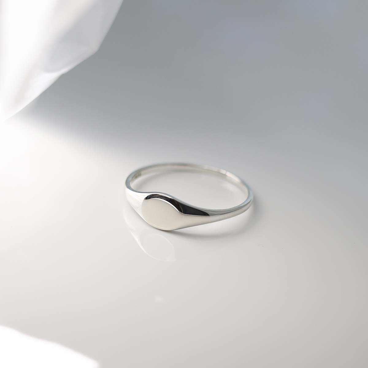 Sterling Silver Oval Pinky Signet Ring
