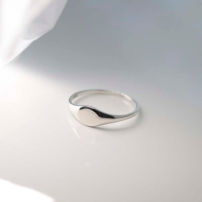 ML929_Sterling Silver Oval Pinky Signet Ring_1