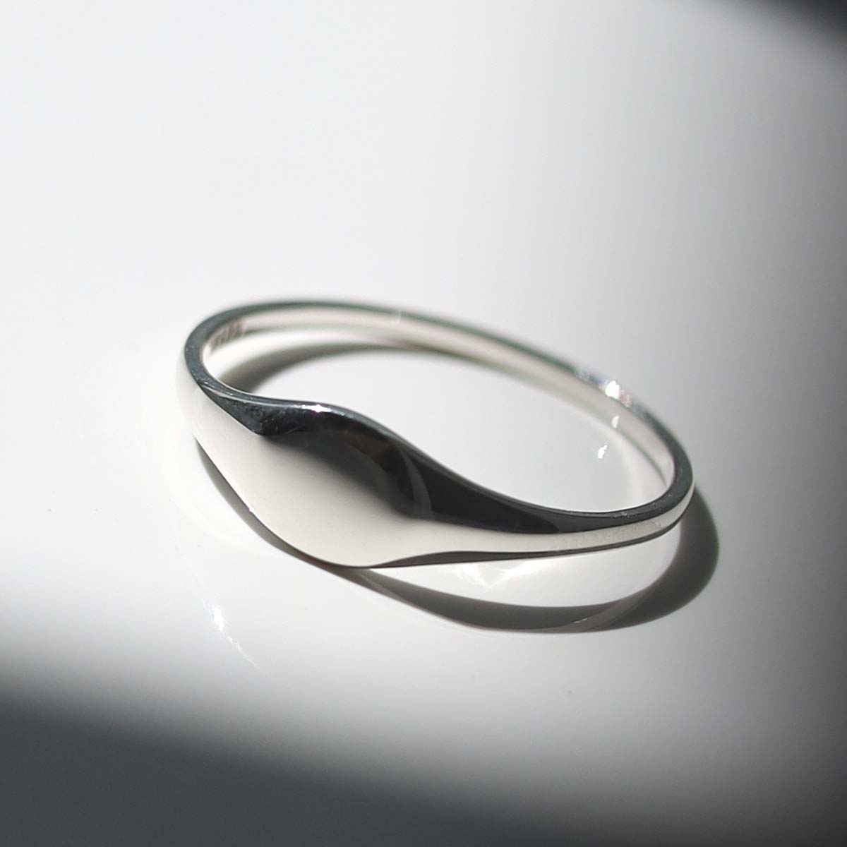 Sterling Silver Oval Pinky Signet Ring