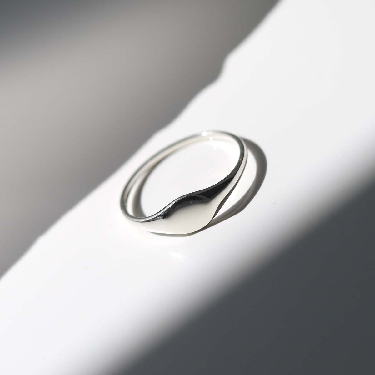 Sterling Silver Oval Pinky Signet Ring