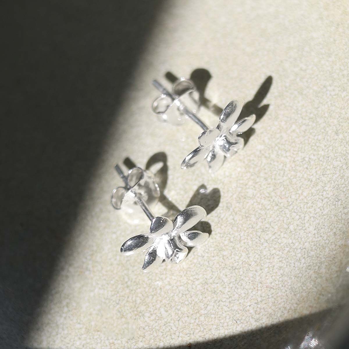 Sterling Silver Daffodil Stud Earrings