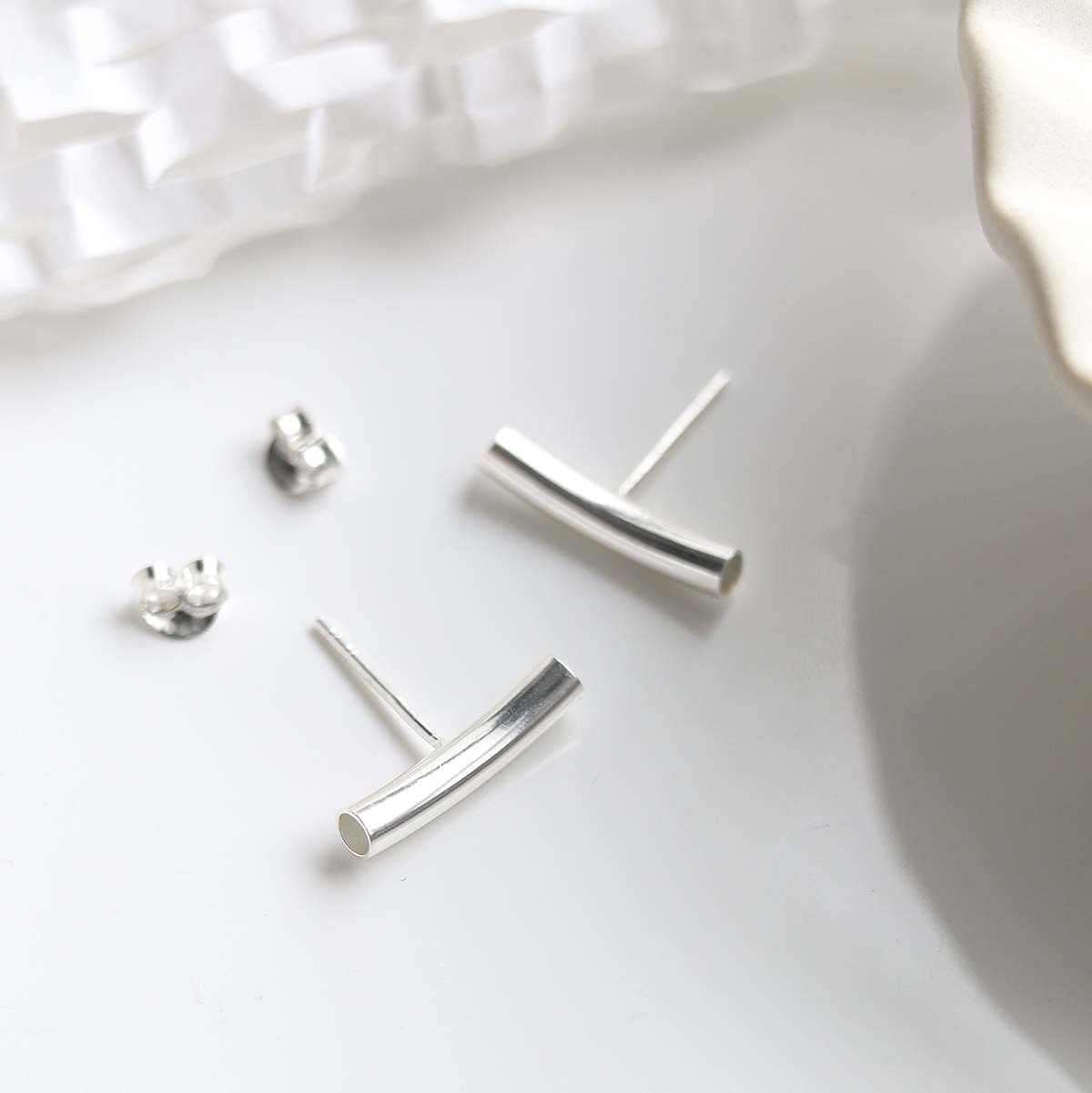 Sterling Silver Bar Stud Earrings