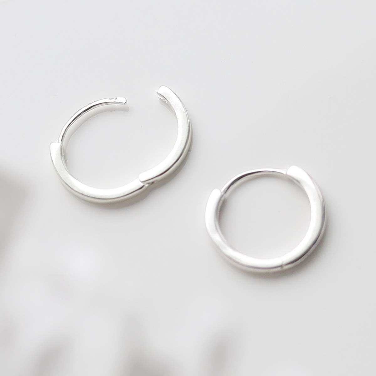 Sterling Silver Flat Huggies