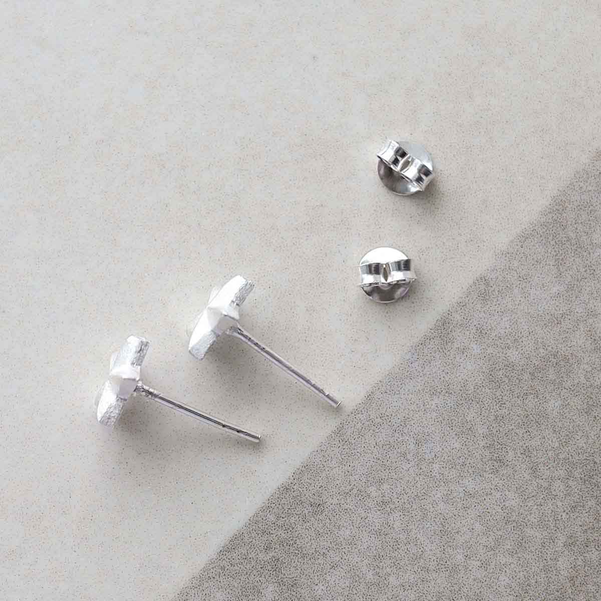 Sterling Silver Solid Star Stud Earrings