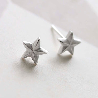MB206E_Sterling Silver Solid Star Stud Earrings_new 6