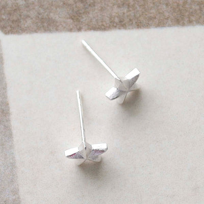 MB206E_Sterling Silver Solid Star Stud Earrings_new 5