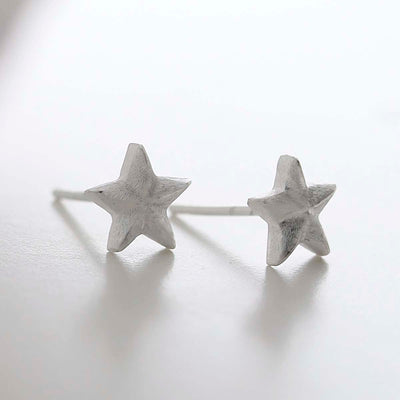 MB206E_Sterling Silver Solid Star Stud Earrings_new 1.