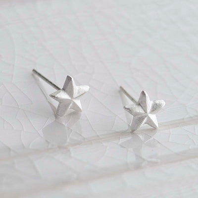 MB206E_Sterling Silver Solid Star Stud Earrings_new 2
