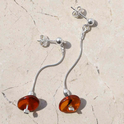 MY1409_Sterling Silver Toffee Amber Drop Stud Earrings_new