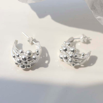 MD263_Sterling Silver Bubble Hoop Studs_ new 2