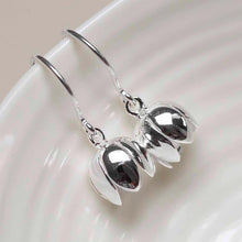 Sterling Silver Cherry Bellflower Dangly Earrings