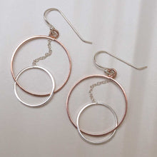 MD326_Sterling Silver Rose Gold Circles Dangly Earrings_new 6