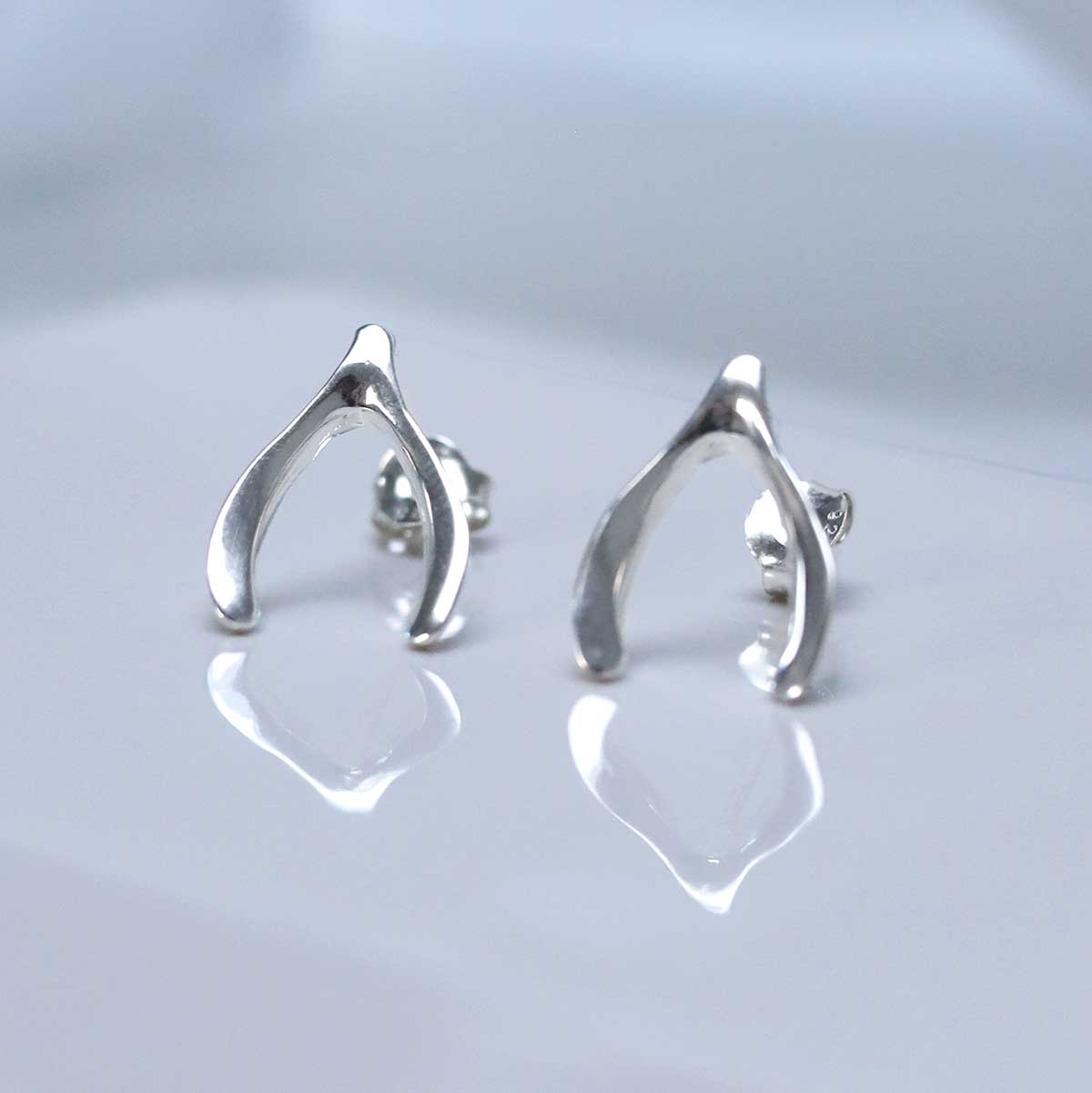 Sterling Silver Wishbone Studs