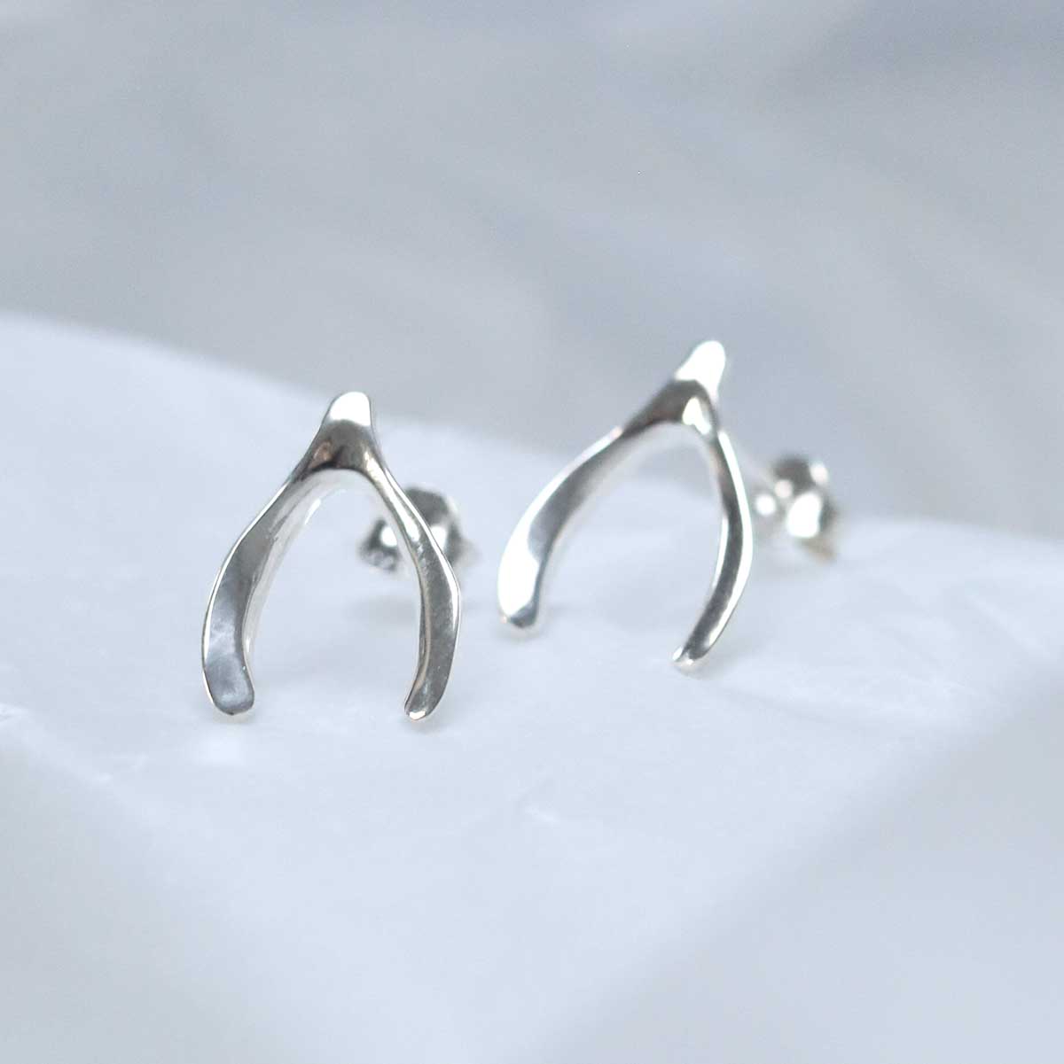 Sterling Silver Wishbone Studs