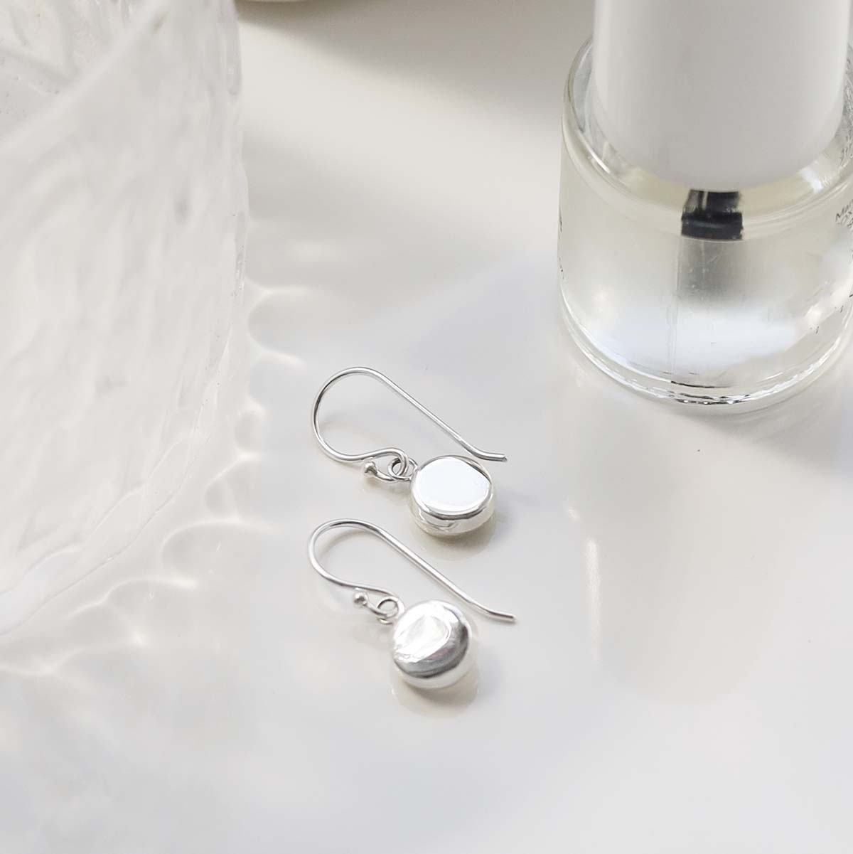 Sterling Silver Round Dangly Earrings