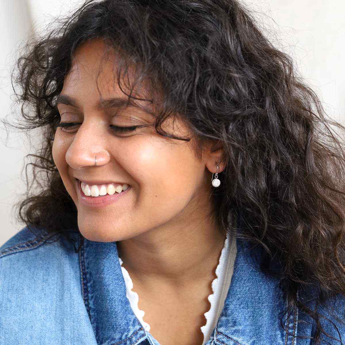 Sterling Silver Round Dangly Earrings