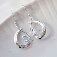Sterling Silver Gemstone Loop Drop Earrings