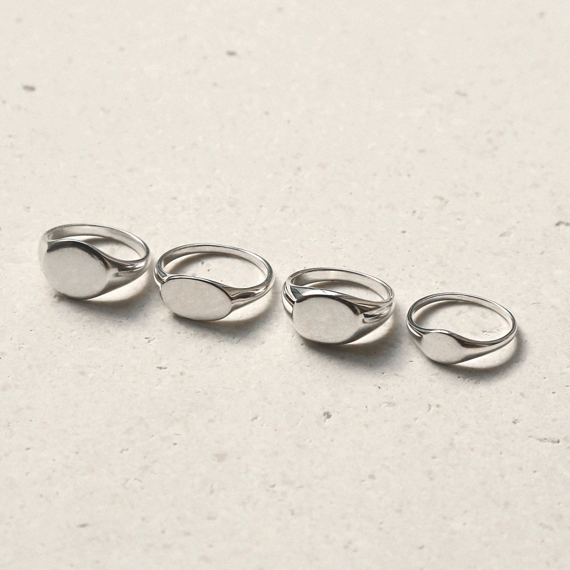 Sterling Silver Oval Cushion Signet Ring