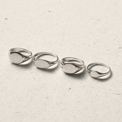 GROUP SHOT ML926 927 928 929 STERLING SILVER ROUND CUSHION SIGNET RING 1110X1110 1