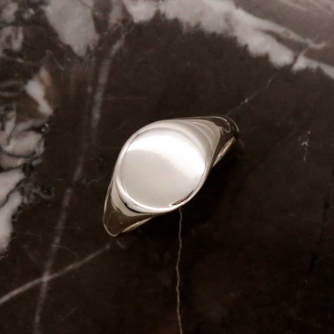 Sterling Silver Round Cushion Signet Ring