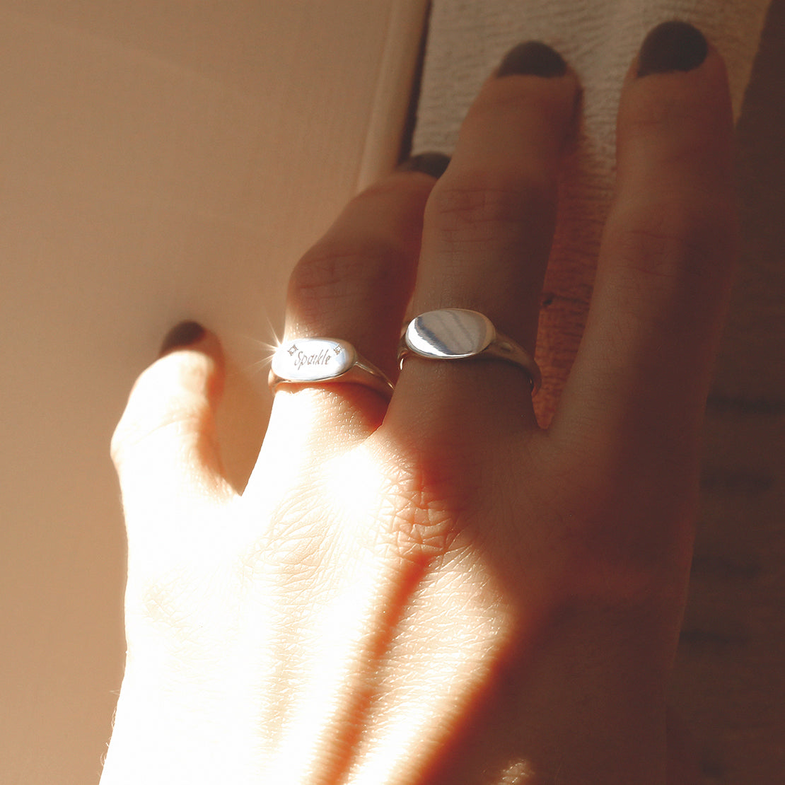 Sterling Silver Landscape Signet Ring