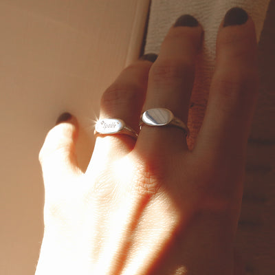 ML928 STERLING SILVER OVAL LANDSCAPE SIGNET RING 1110X1110