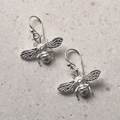 MB209 STERLING SILVER DANGLY BEE EARRINGS 3