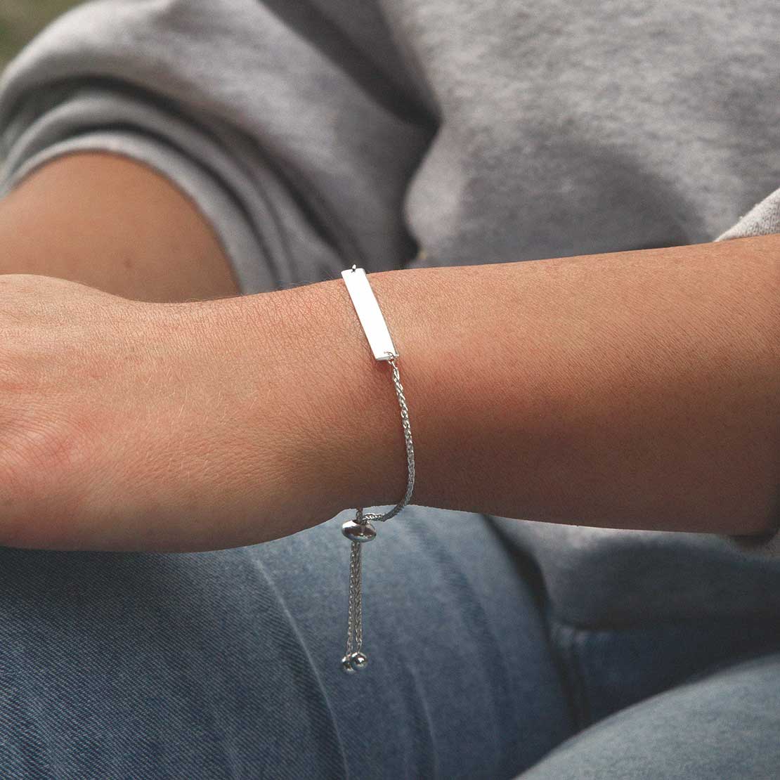 Sterling Silver Polished Identity Bracelet
