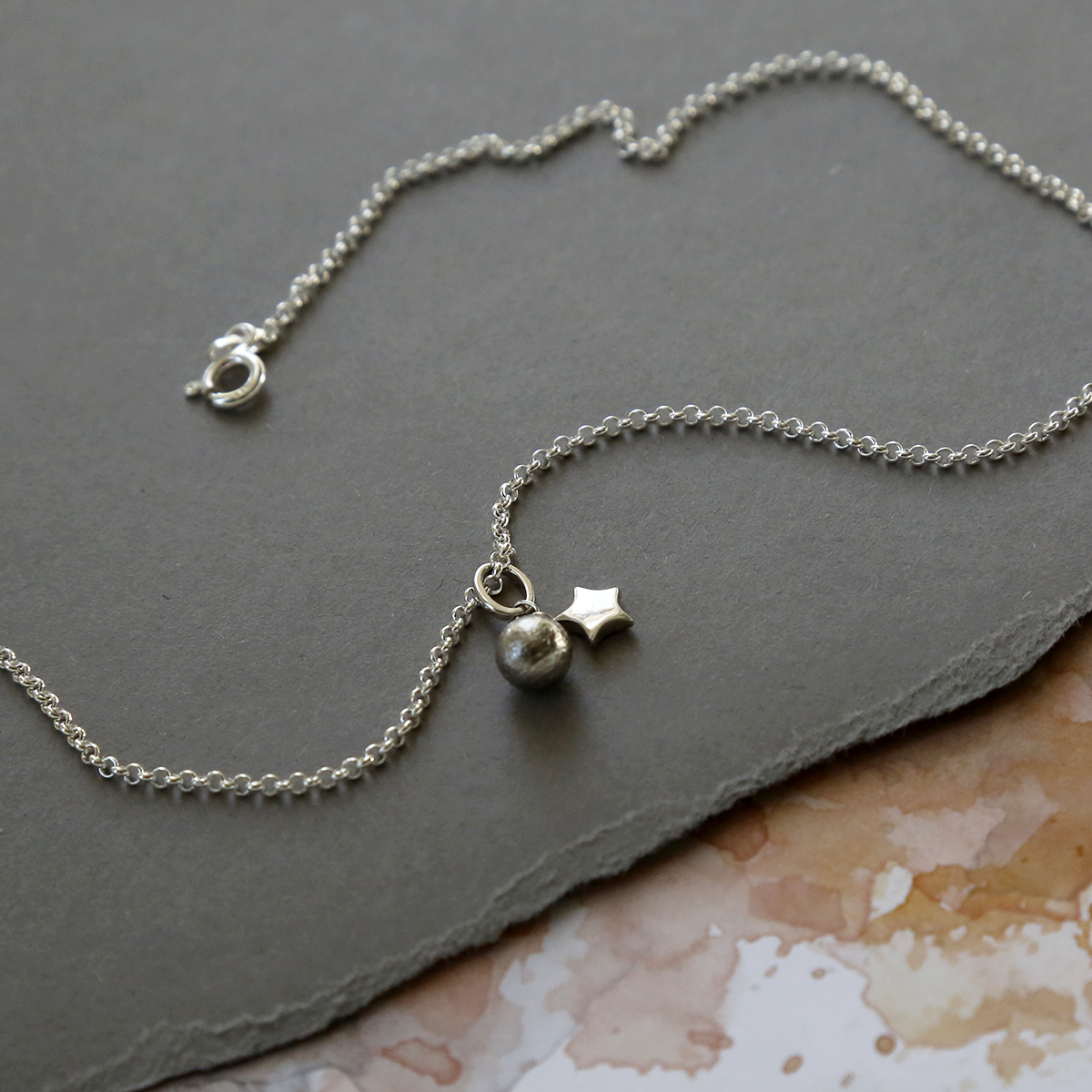 Meteorite Star and Sphere Necklace