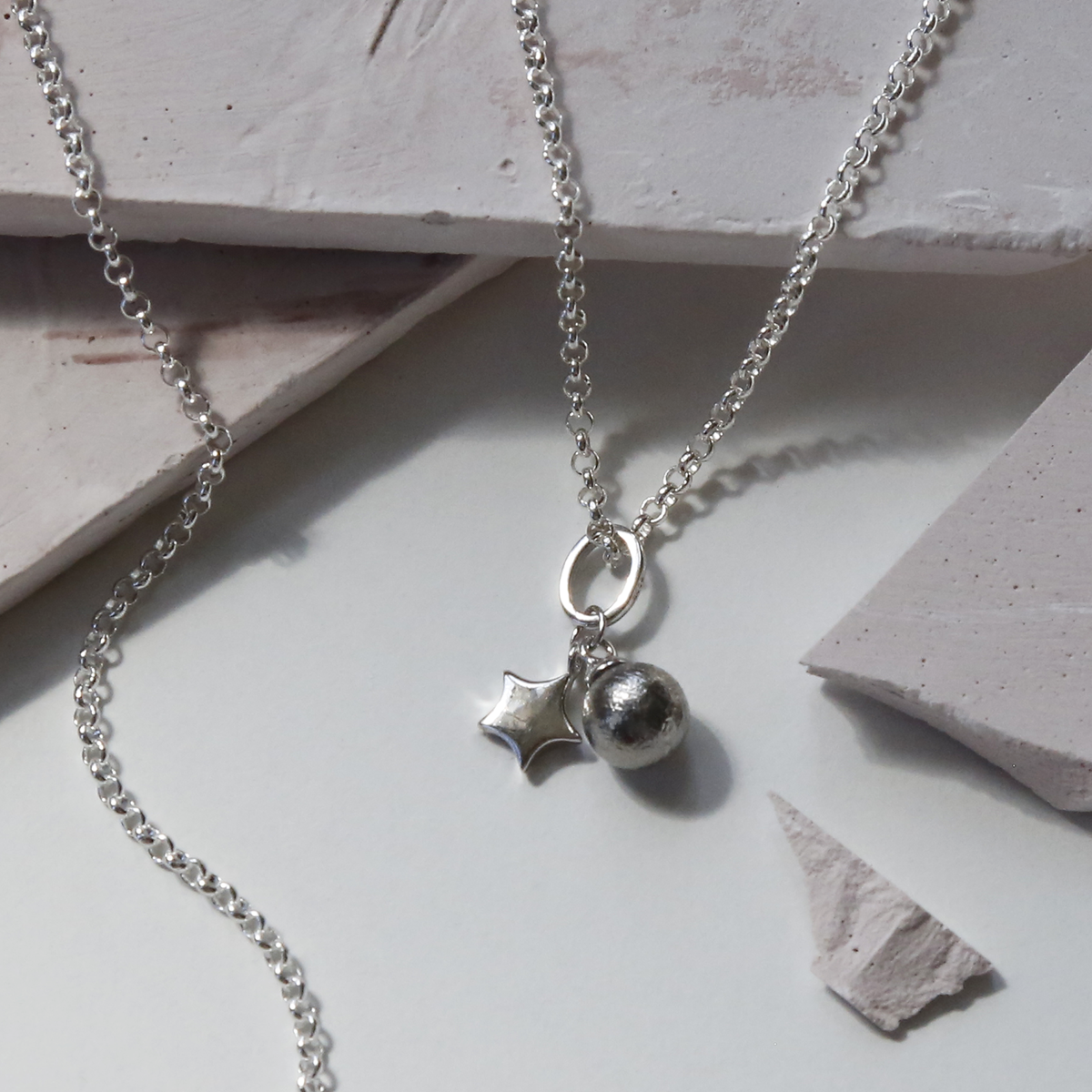 Meteorite Star and Sphere Necklace