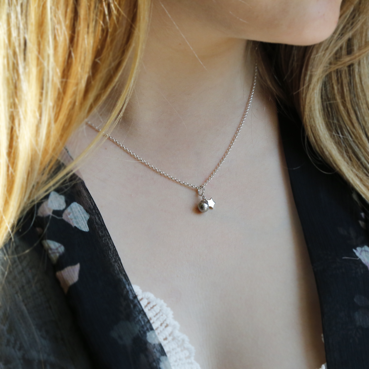 Meteorite Star and Sphere Necklace