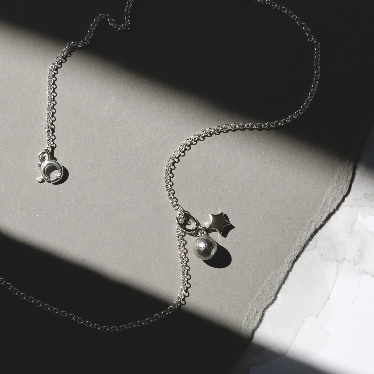 Meteorite Star and Sphere Necklace