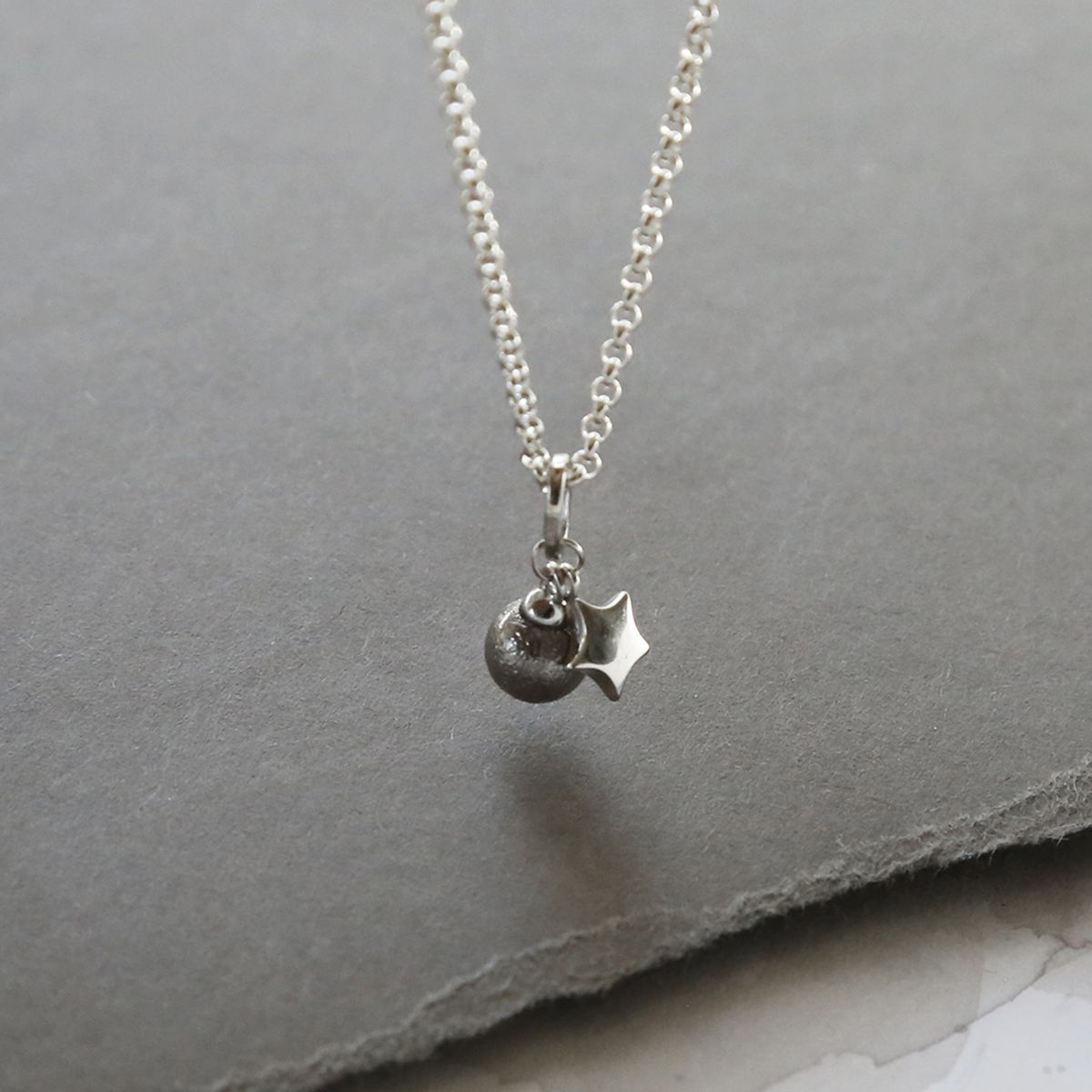 Meteorite Star and Sphere Necklace