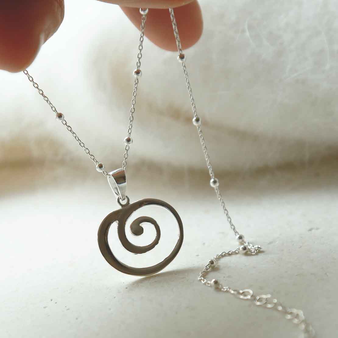 Sterling Silver Spiral Necklace