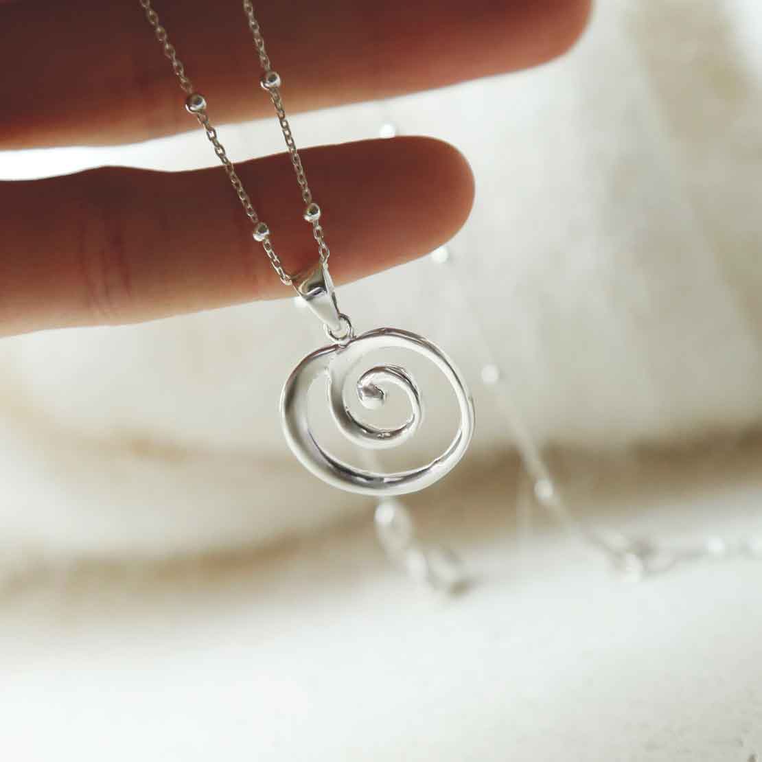 Sterling Silver Spiral Necklace