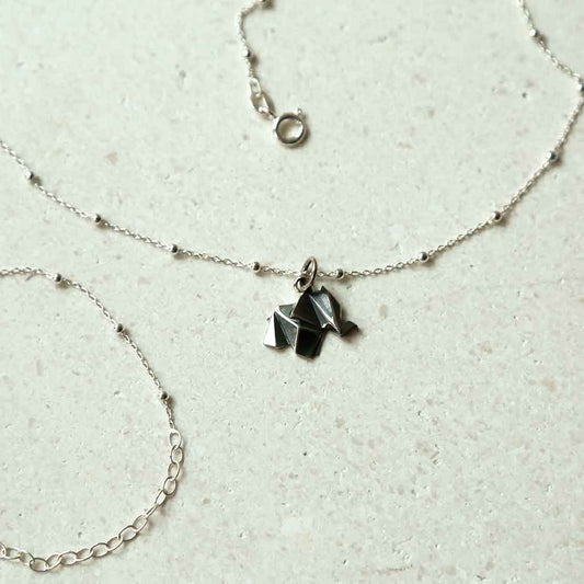 MZA024 STERLING SILVER OXYDISED ORIGAMI ELEPHANT NECKLACE 1110X1110 2