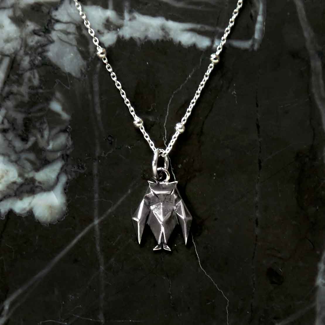 Sterling Silver Oxidised Origami Owl Necklace