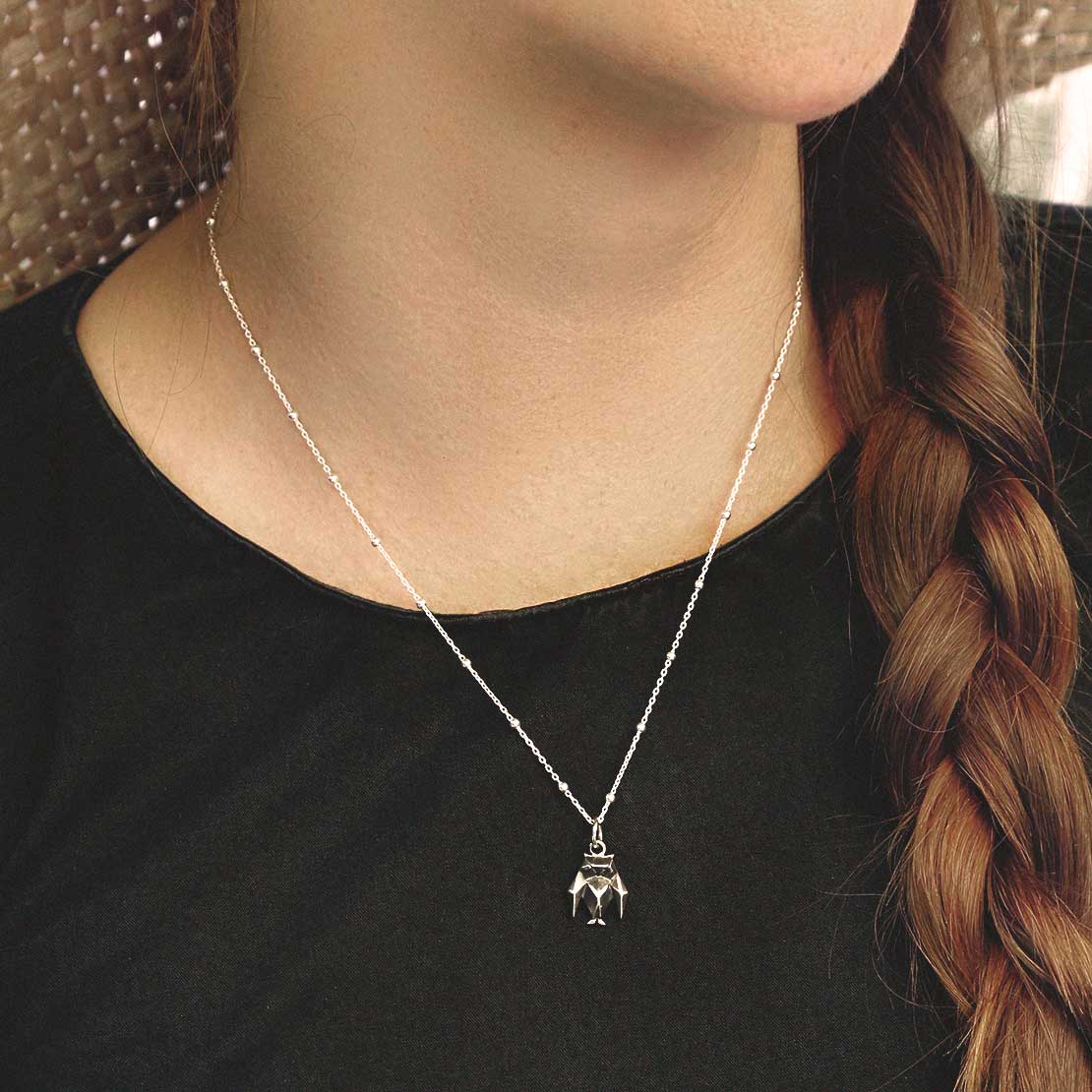 Sterling Silver Oxidised Origami Owl Necklace