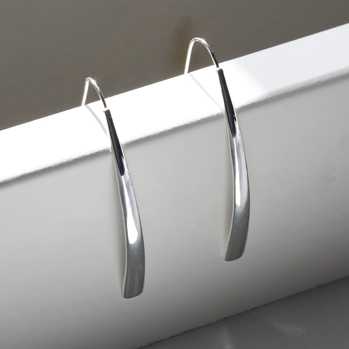 Sterling Silver Polished Armour Drop Earrings
